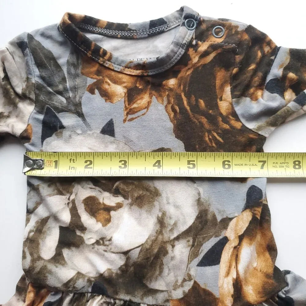 Posh Peanut Long Sleeve Bodysuit Twirl Dress 0-3 Month Floral Camo Bamboo